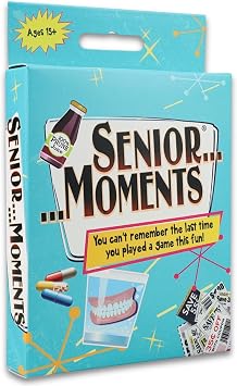 TDC Games Senior Moments Travel Edition Memory Card Game for Adults, Pocket-Size Travel Card Game with 46 Memory Cards and Instructions, Quick Play Party Game for Road Trips and Family Vacations