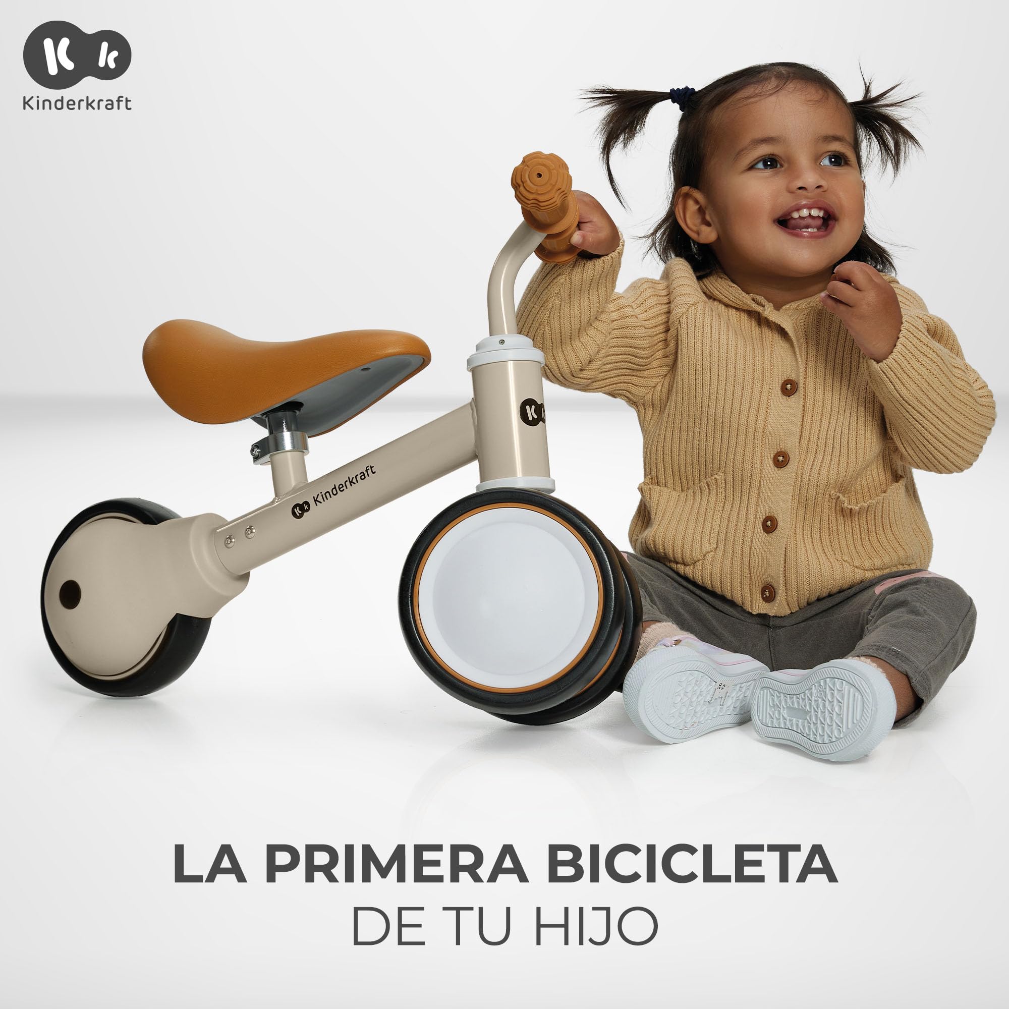 Kinderkraft CUTIE 3 en 1 Minitriciclo, Bicicleta De Equilibrio, Sin Pedales, Triciclo, Ajustable, Multifuncional, Ultraligera, Desde 1 Año De Vida Hasta Los 15 Kg, Azul