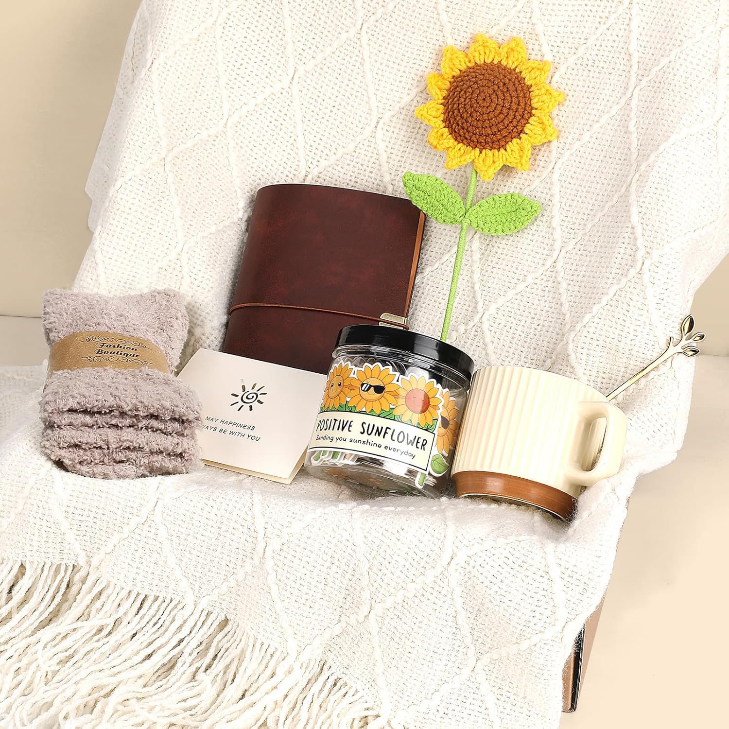 Get Well Soon Gifts for Women,Sending Sunshine Sunflower Gift with Affirmation Cards, Mental Health, After Surgery Self Care Package, Thinking of You Gift Baskets for Mom Best Friend Her Wife Sister - Image 2