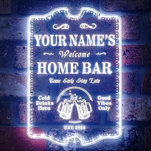 Miniatura 41 de ADVPRO Letrero de neón LED de un solo color personalizado con tu nombre para bar casero de cerveza con año de establecimiento 16 x 12 pulgadas