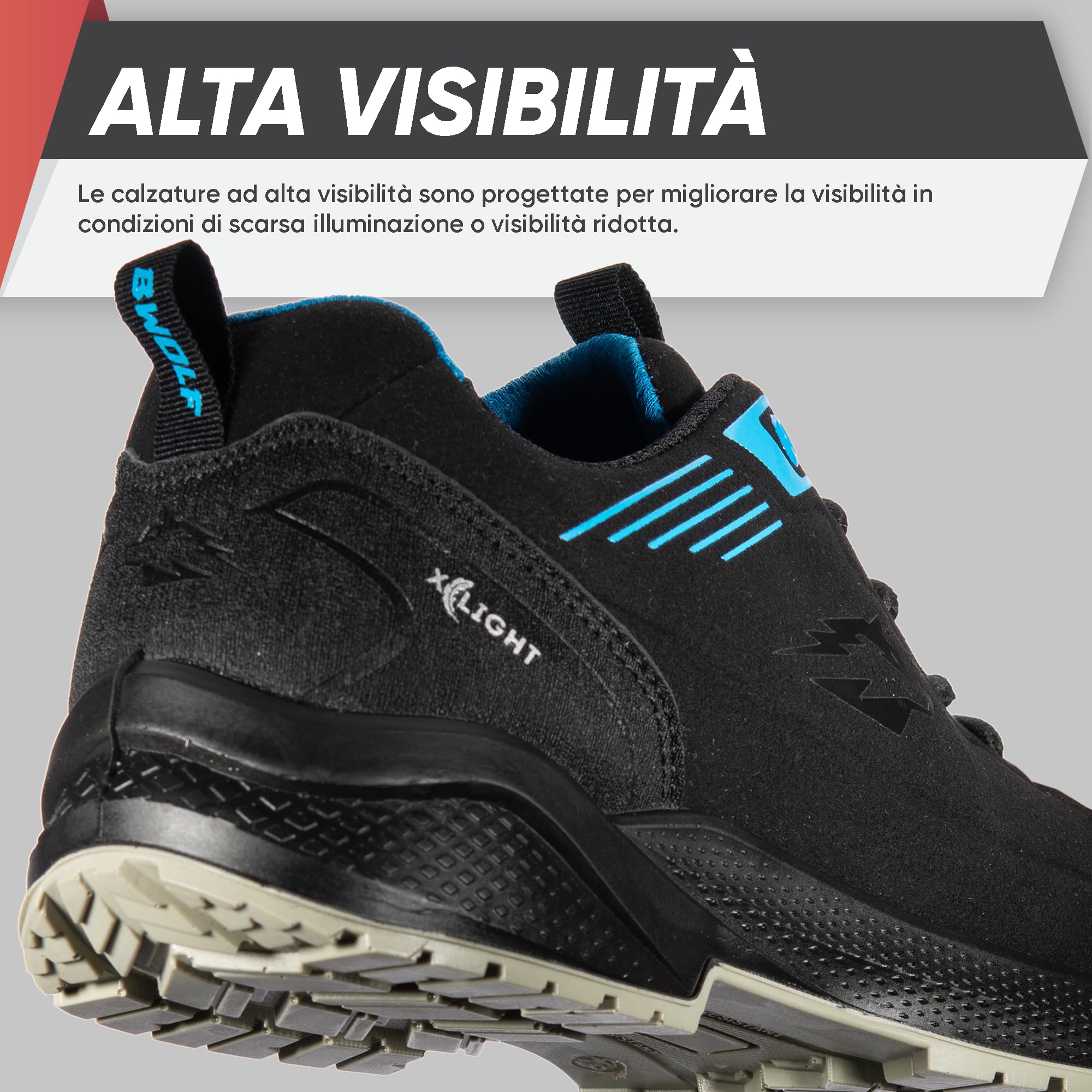 BWOLF Noir S3S Scarpe Antinfortunistiche Uomo S3 ESD – Punta Composita, Suola in Kevlar, Antiscivolo e Impermeabili all’Olio – Scarpe da Lavoro