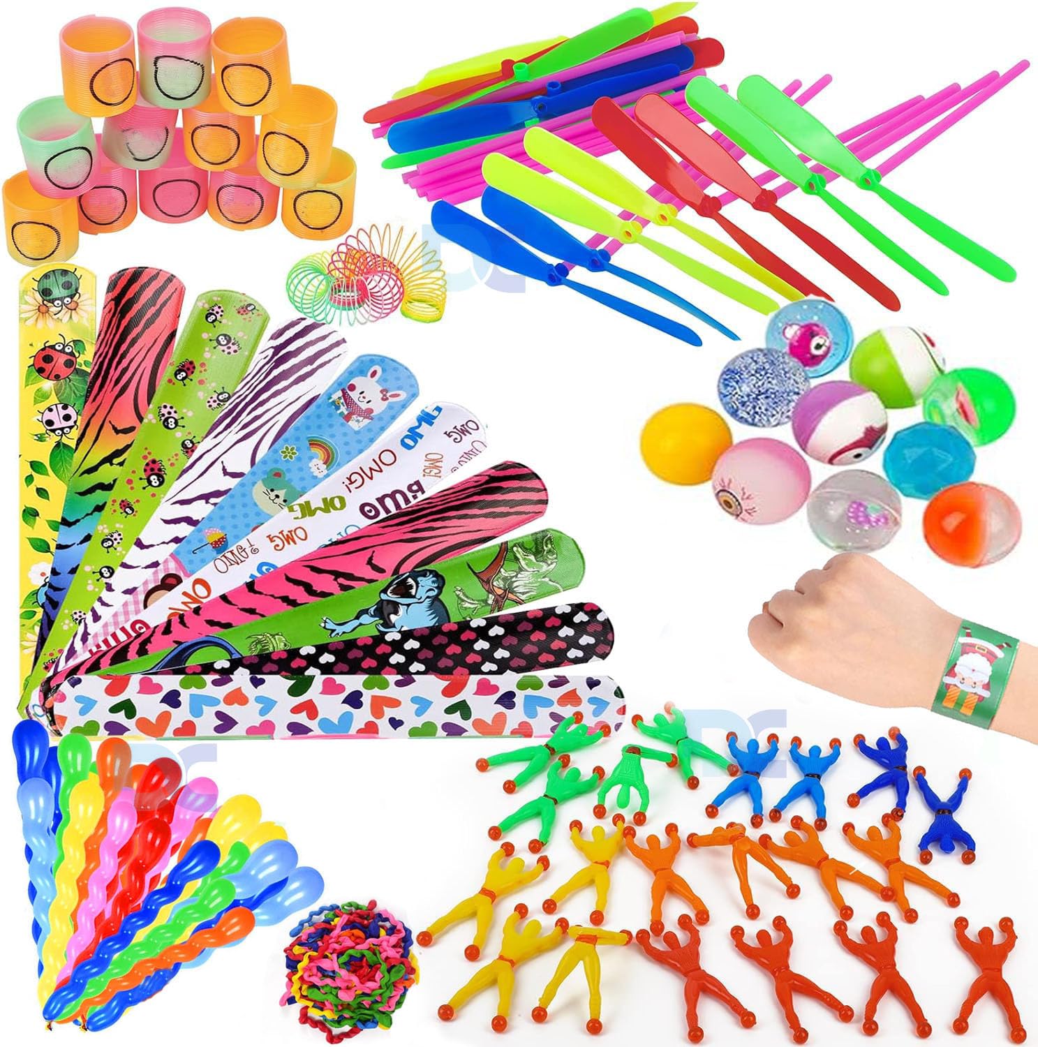 Daily Crafts 36 pcs Multi Items Party Favor Return Gift Sets for Kids Boys And Girls in Bulk| Slap Bands, Crazy Balls, Slinky Toys, Prank Toys