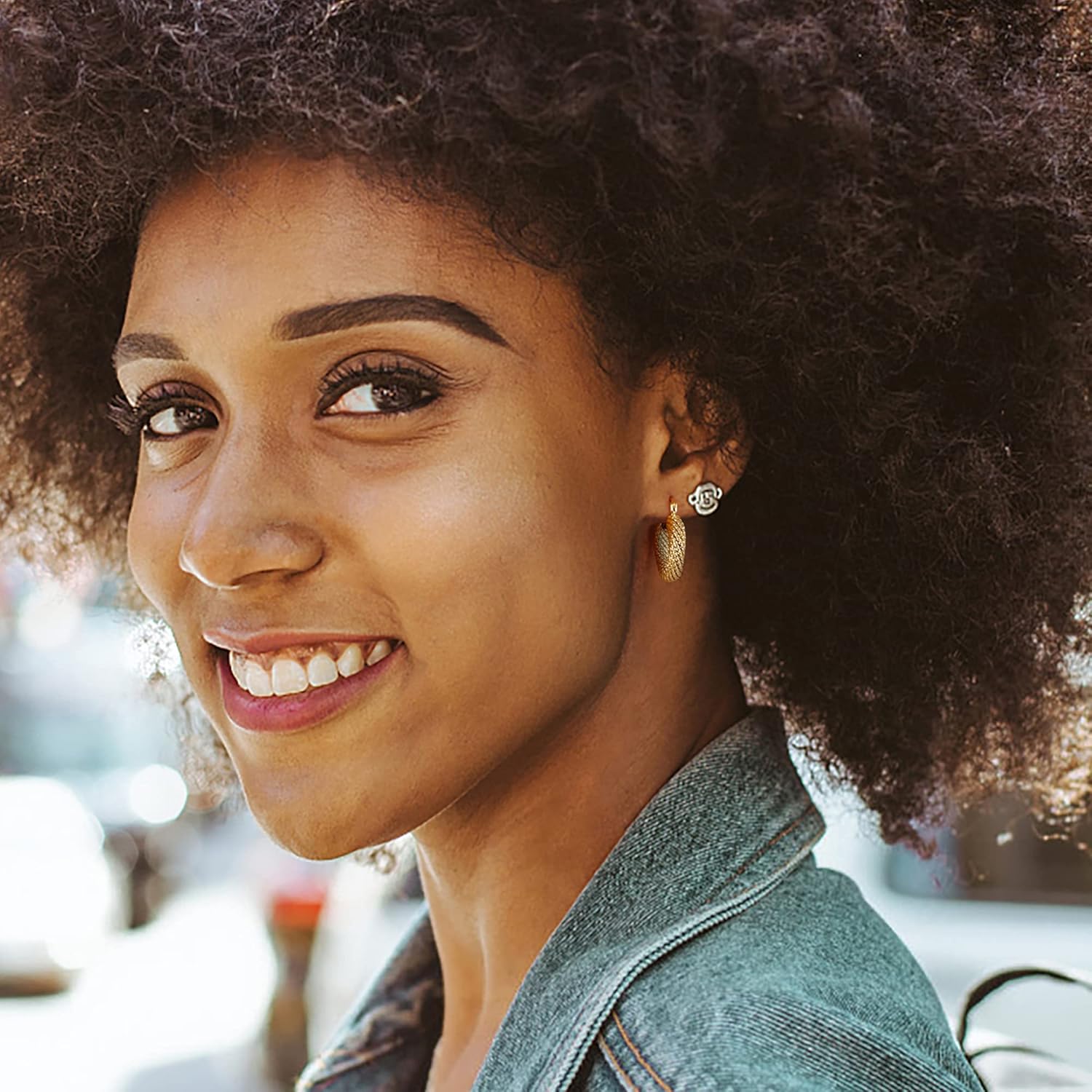 Twisted Gold Hoop Earrings for Women 14k Gold Plated Thick Chunky Hoops Hollow Hypoallergenic Earrings Fashion Jewelry Gift - Image 4