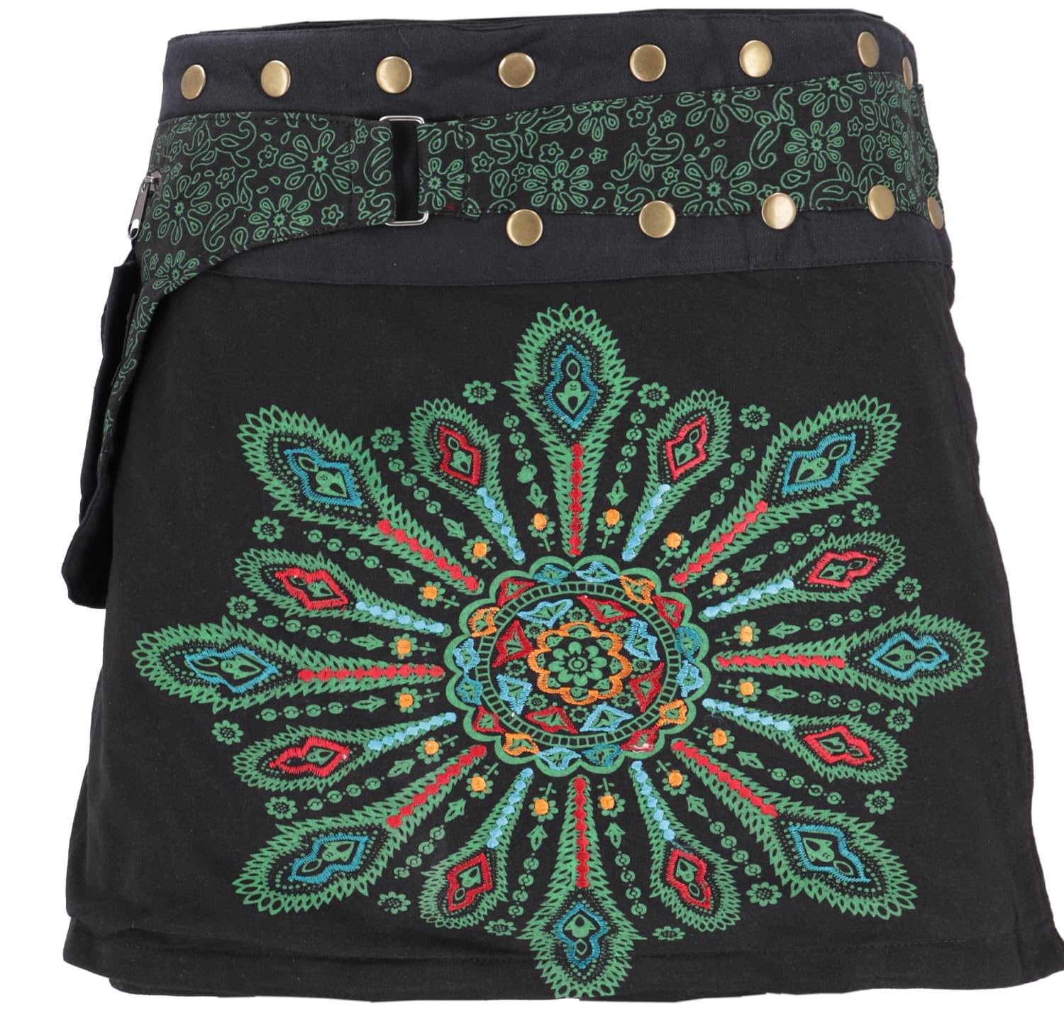 Wickelrock, bestickter kurzer Goa Rock, Cacheur, Mini