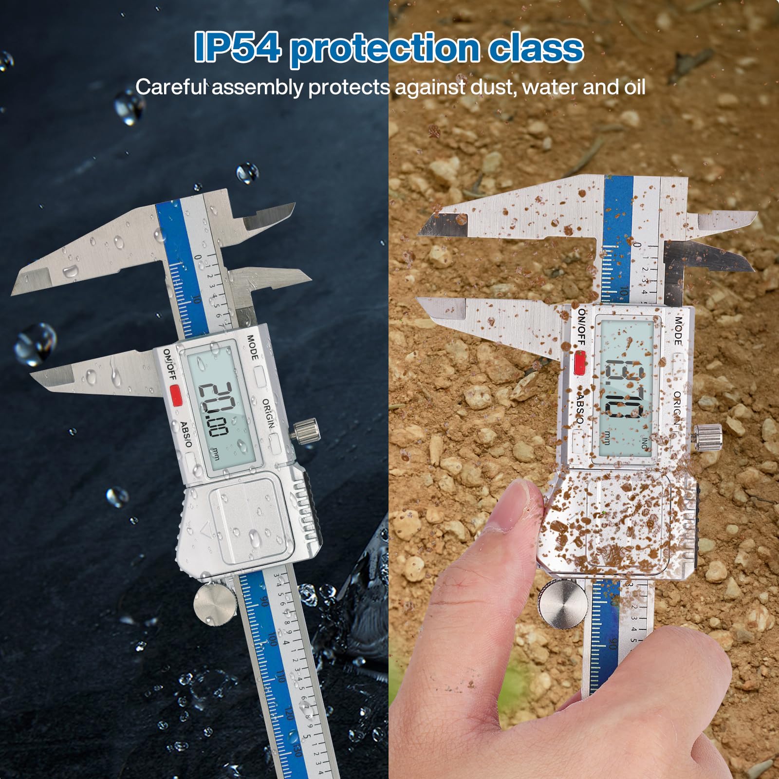 Calibro Digitale IP54 Impermeabile 150mm 6 Pollice Acciaio Micrometro Professionale