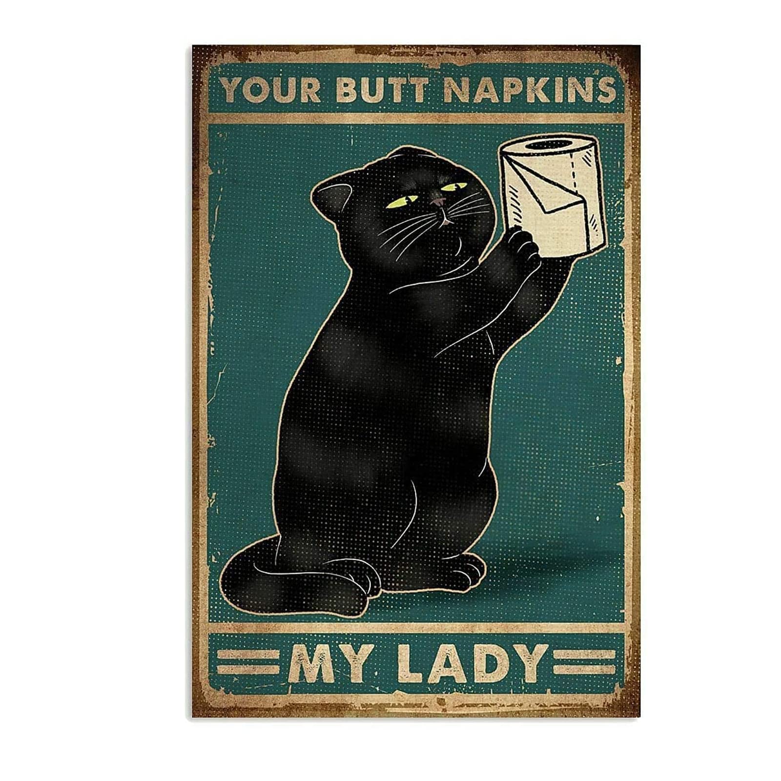 Yunmoxiao 5D Cat Diamond Painting Kits,Diamond Art for Adults Full Drill Crystal Rhinestone Black Cat with Toilet Paper Picture, Diamond Art Painting,Motivational Wall Art for Aesthetic Room Decor