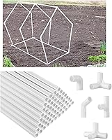 Sawysine 102-Pc DIY PVC Pipe Kit: 60x 24" 1-Inch Pipes + 42 Fittings for Greenhouse, Garden, Farm Structures - White