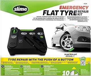 Slime 50129 Reparación de Pinchazos de Neumáticos, Kit de Emergencia, Incluye Sellante y Bomba de Neumático, Apto para C...