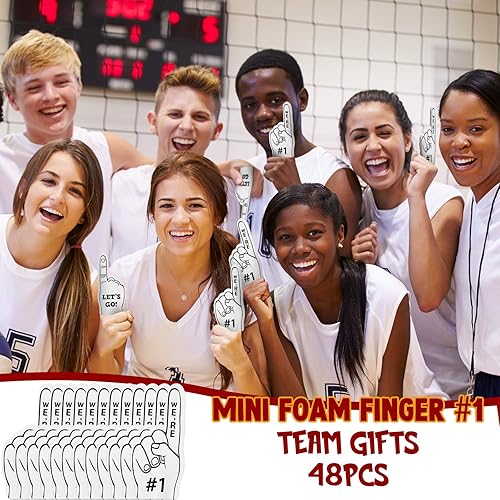 Miniatura 7 de 48 piezas de juguetes deportivos para fanáticos de los deportes, mini dedo de espuma #1 para baloncesto, béisbol, fútbol, equipo de animadora,