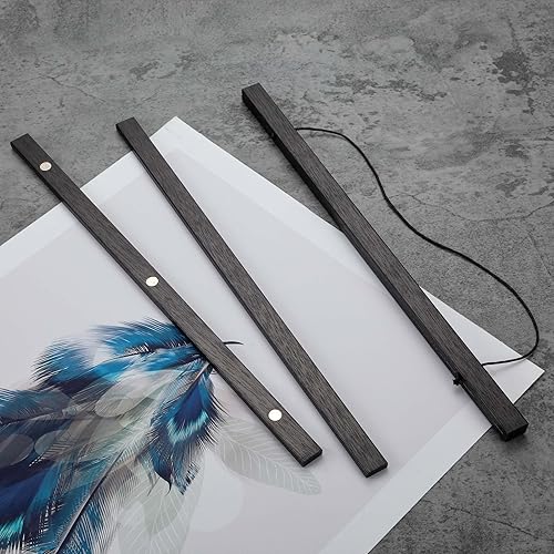 Miniatura 2 de FALAMON - Marco magnético de madera de teca para colgar pósteres, impresiones, fotos, dibujos, mapas, pergaminos y lienzos de trabajos artísticos