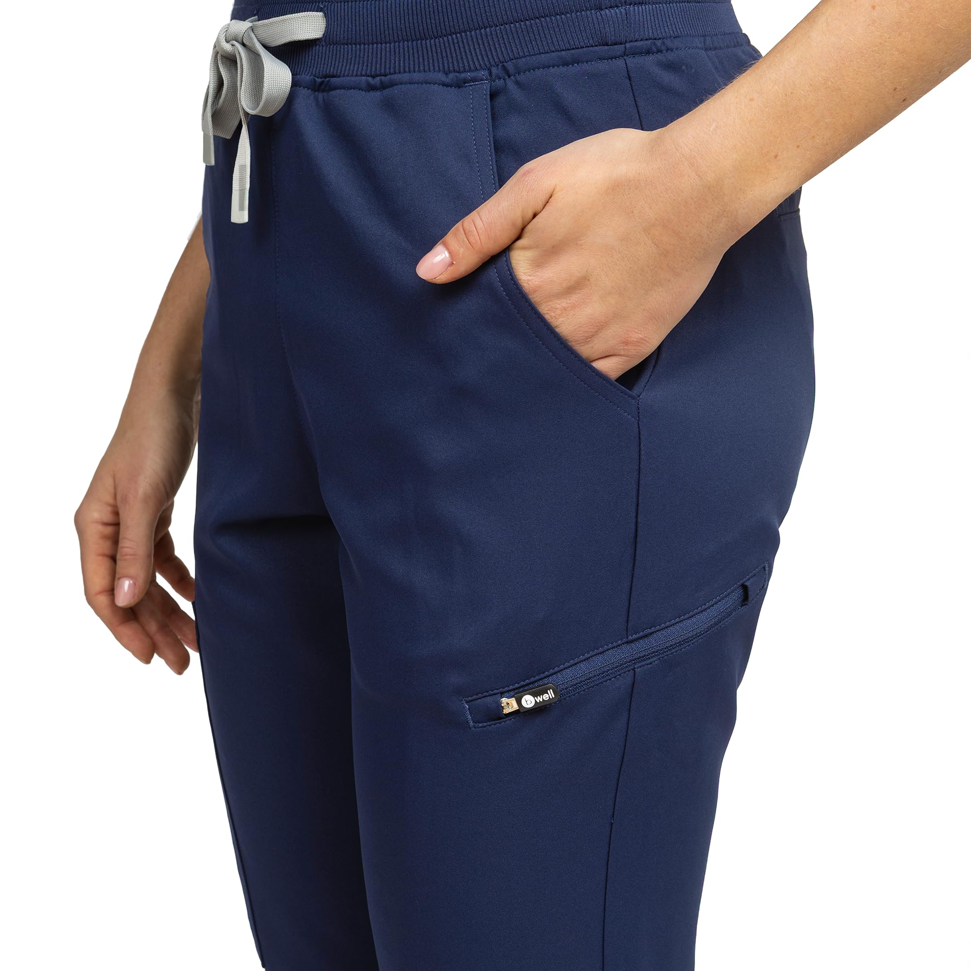 B-well Aurelia Pantaloni Medici Jogger - Antimicrobico, Antiodore, Antipiega, 6 Tasche e Vita Regolabile