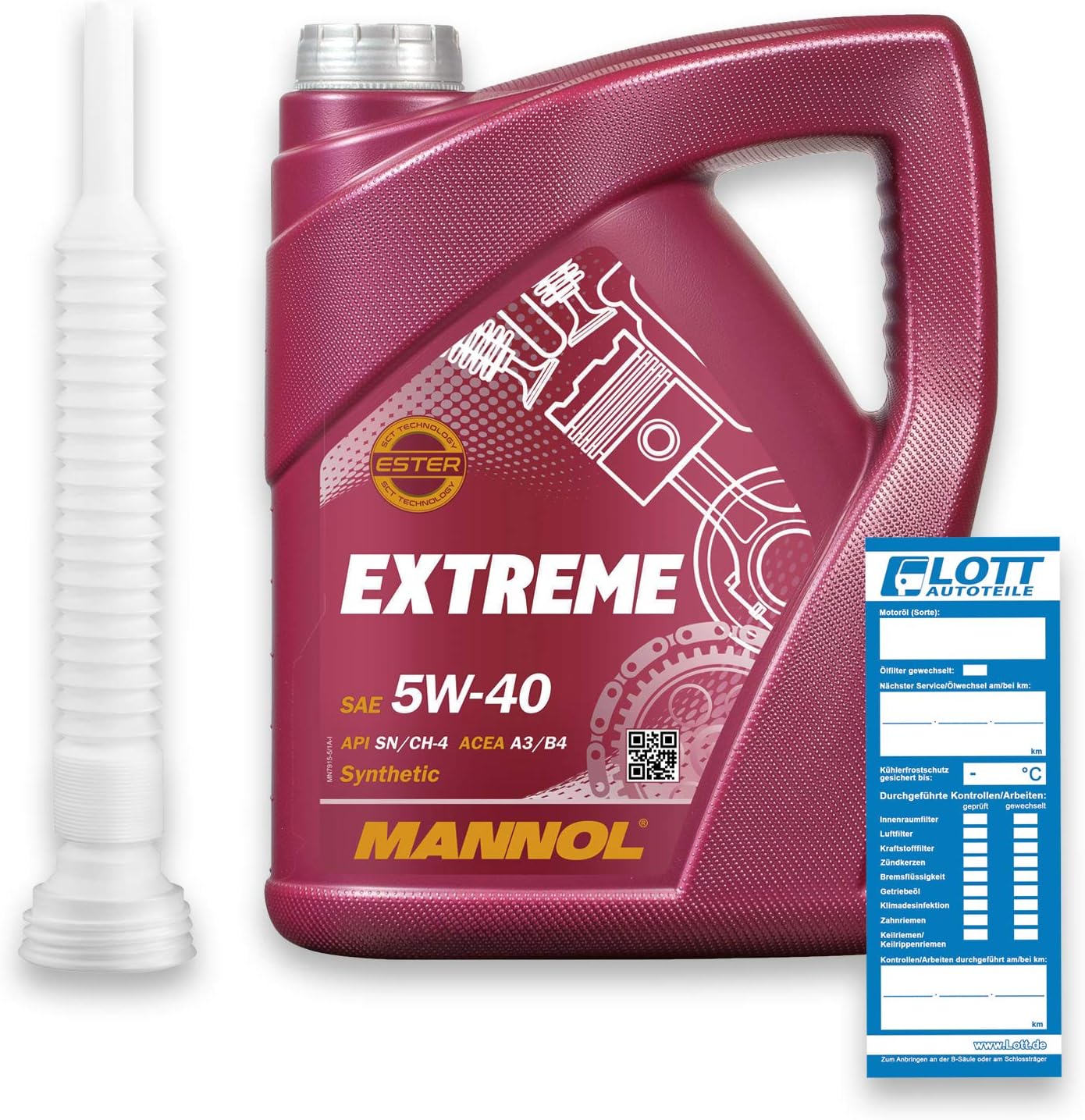 MANNOL 5L Extreme Engine Oil 5W-40 Engine Oil  Outlet Hose