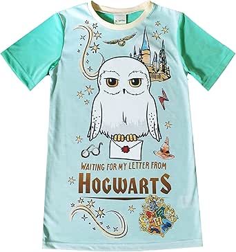 Pyjama à volants Harry Potter pour fille, chemise de nuit gris clair