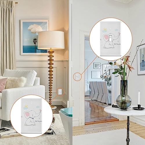 Miniatura 4 de Cute Elephant Baby Play With Butterfly In Sunny Day Toggle Switch Cover Switch Plate 2.9" X 4.6" Light Outlet Wall Plate Decoration Wallplate Cover