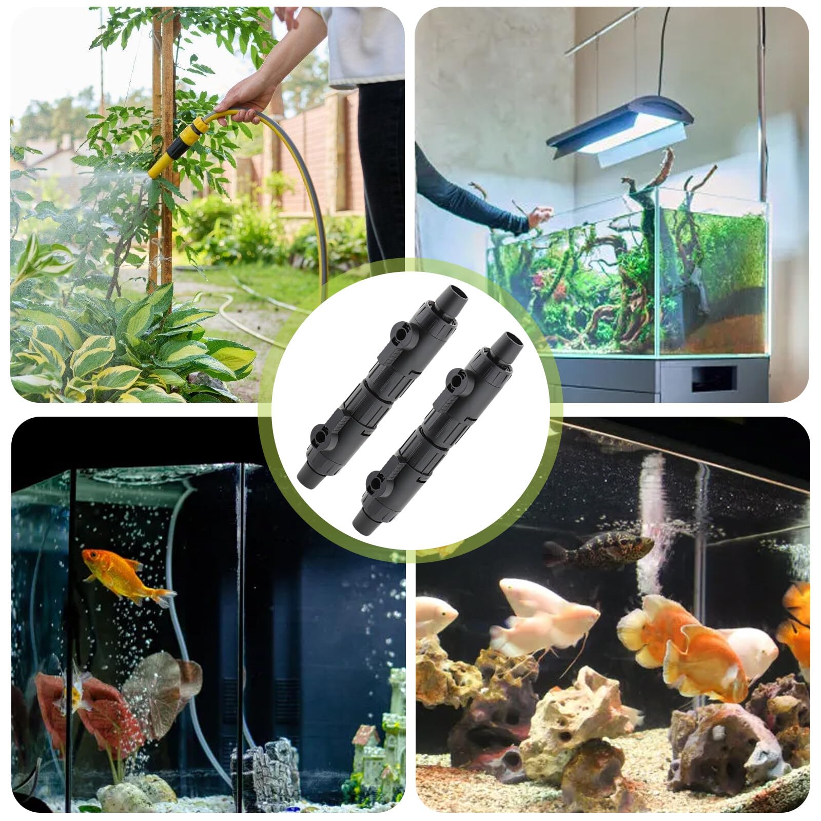Aicharynic - Válvula de control de flujo de agua (2 unidades, 12 mm a 16 mm), color negro