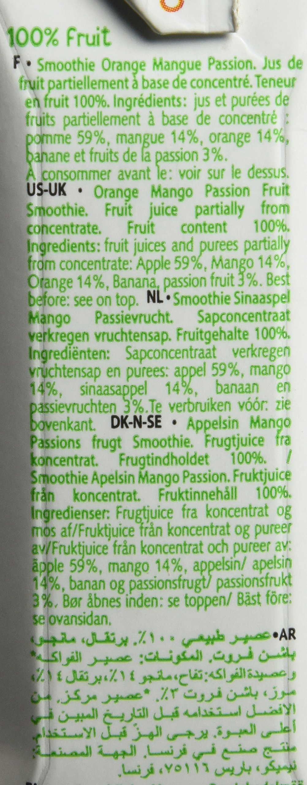 Nu Smoothie - Orange Mangue Passion - 12x33cl