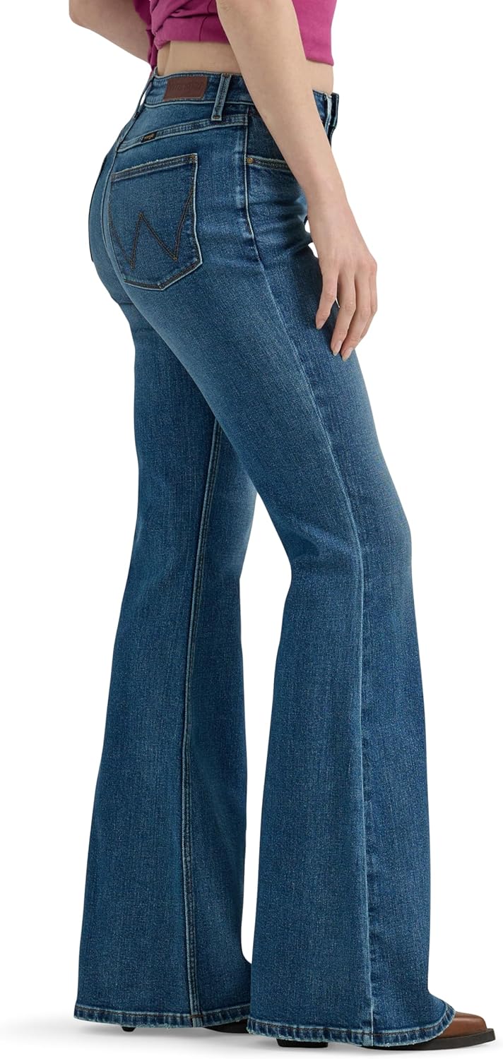 Wrangler Womens Women’s High Waisted Fierce Flare Jean