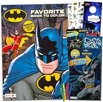 Batman Coloring Book Set for Kids - Bundle with Batman Activity Book, Stickers Plus More | Superhero Coloring Set for Boys, Girls