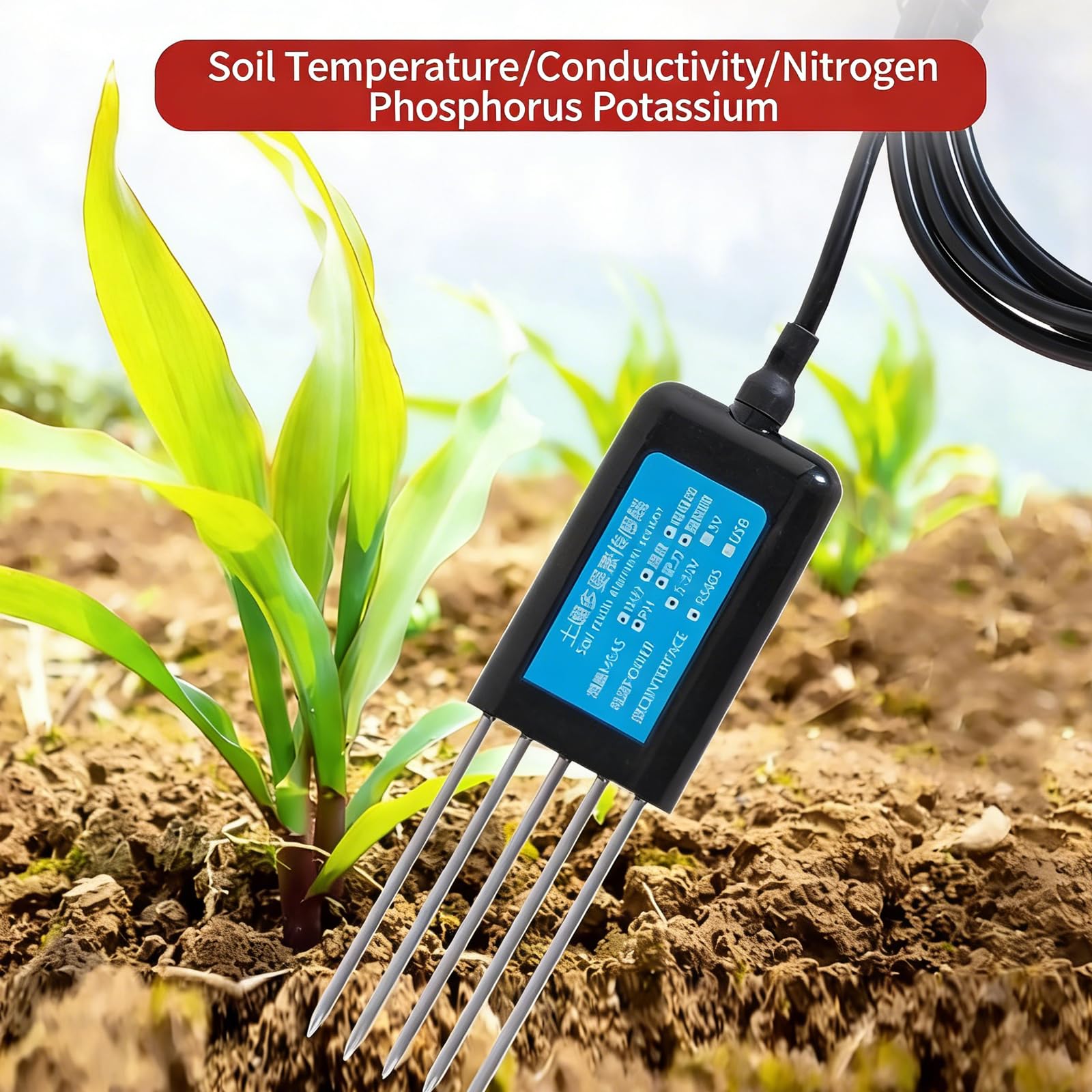 Analizzatore Del Terreno, Misuratore Digitale Usb Per L'analisi Del Terreno, Tester Per Azoto, Fosforo, Potassio, Npk, Ph, Umidità, Ec Per App Android, Test Di Fertilità Del Terreno Per Giardino