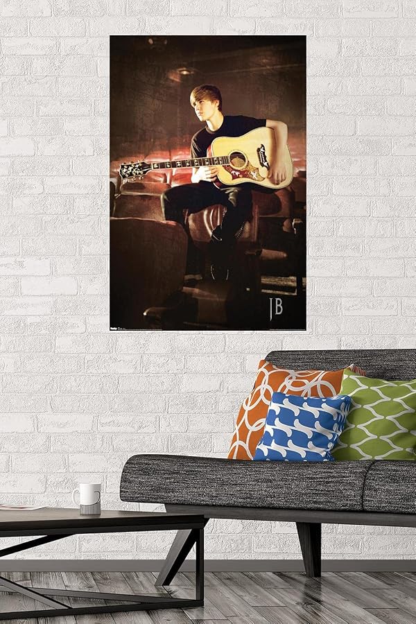 Trends International Justin Bieber - Guitar Wall Poster, 22.375" x 34", Premium Unframed Version by Trends International - Used condition - Image 2