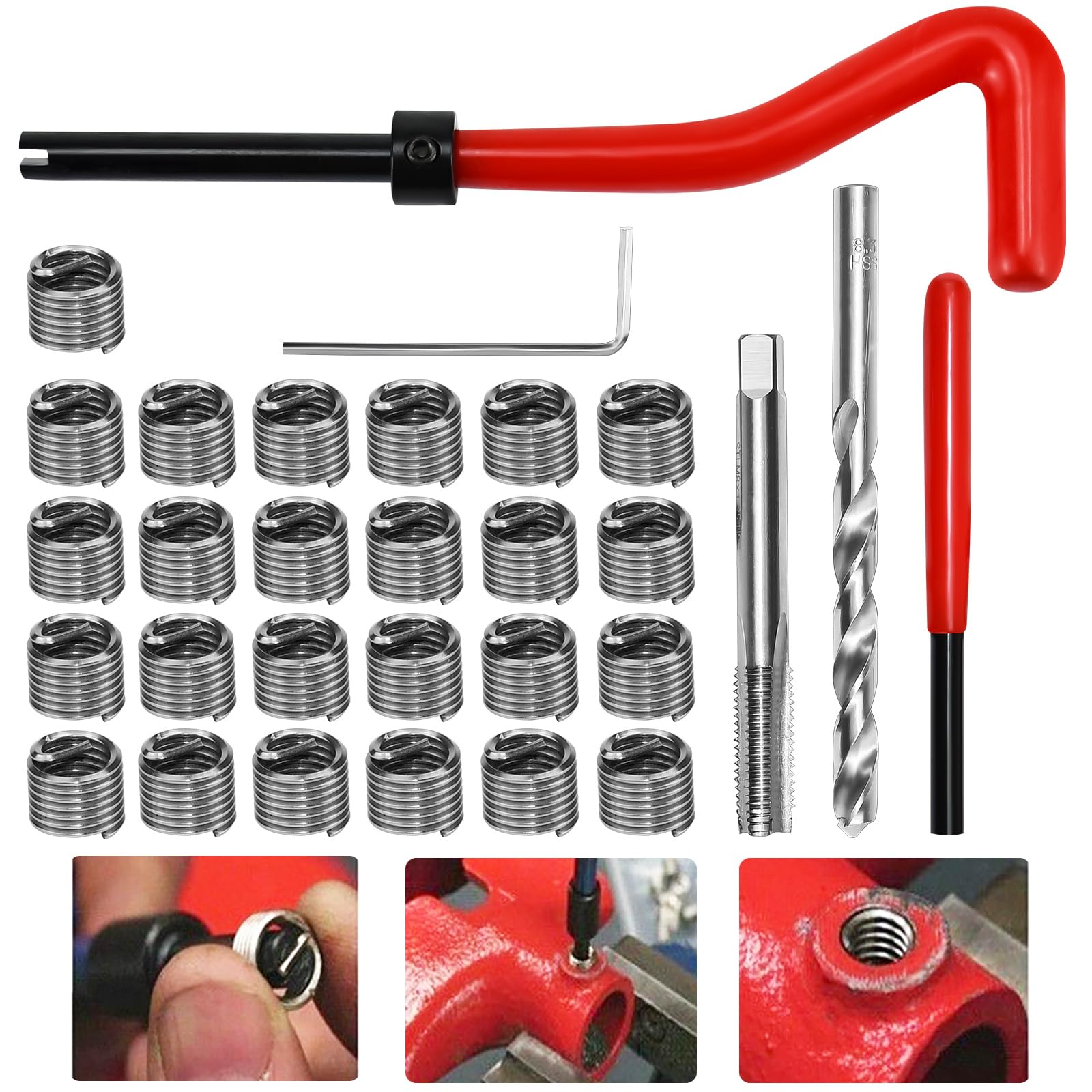 Acquista Inserto Per Riparazione Filettatura Metrica M6, Bobina Helicoil Per Kit Di Riparazione Automobilistica In Italia A Partire Da 9.31 - 4