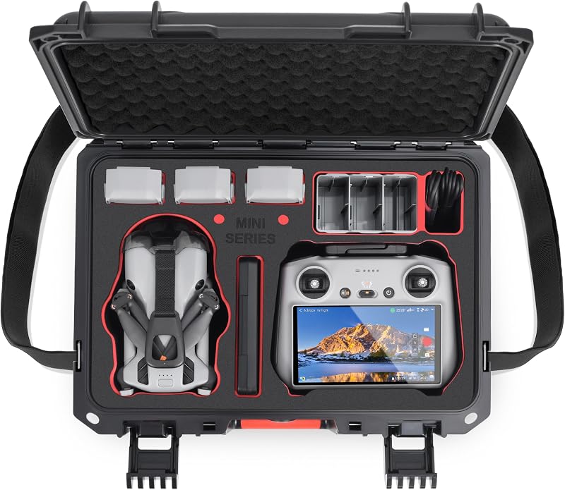 Mini 5 Pro Case,Waterproof Hard Case for DJI Mini 5 Pro Done | Mini 5 Pro Fly More Combo Accessories,RC2/RC-N3, Batteries(7 pcs), Charging Hub, 65W Charger, Filter Set