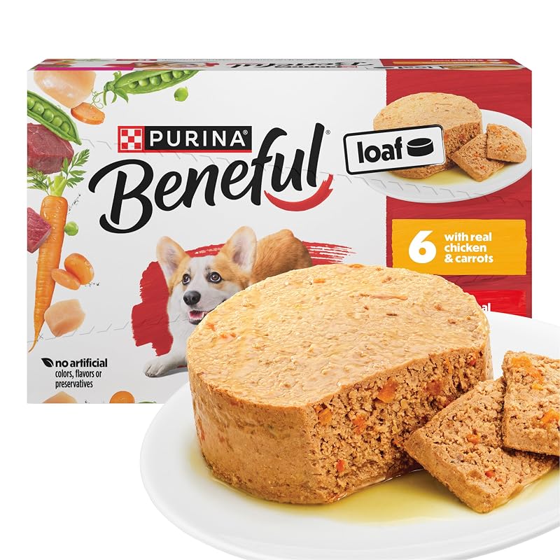 Ração úmida para cães Beneful Loaf, variedade frango e carne bovina, 154 g, pacote com 12
