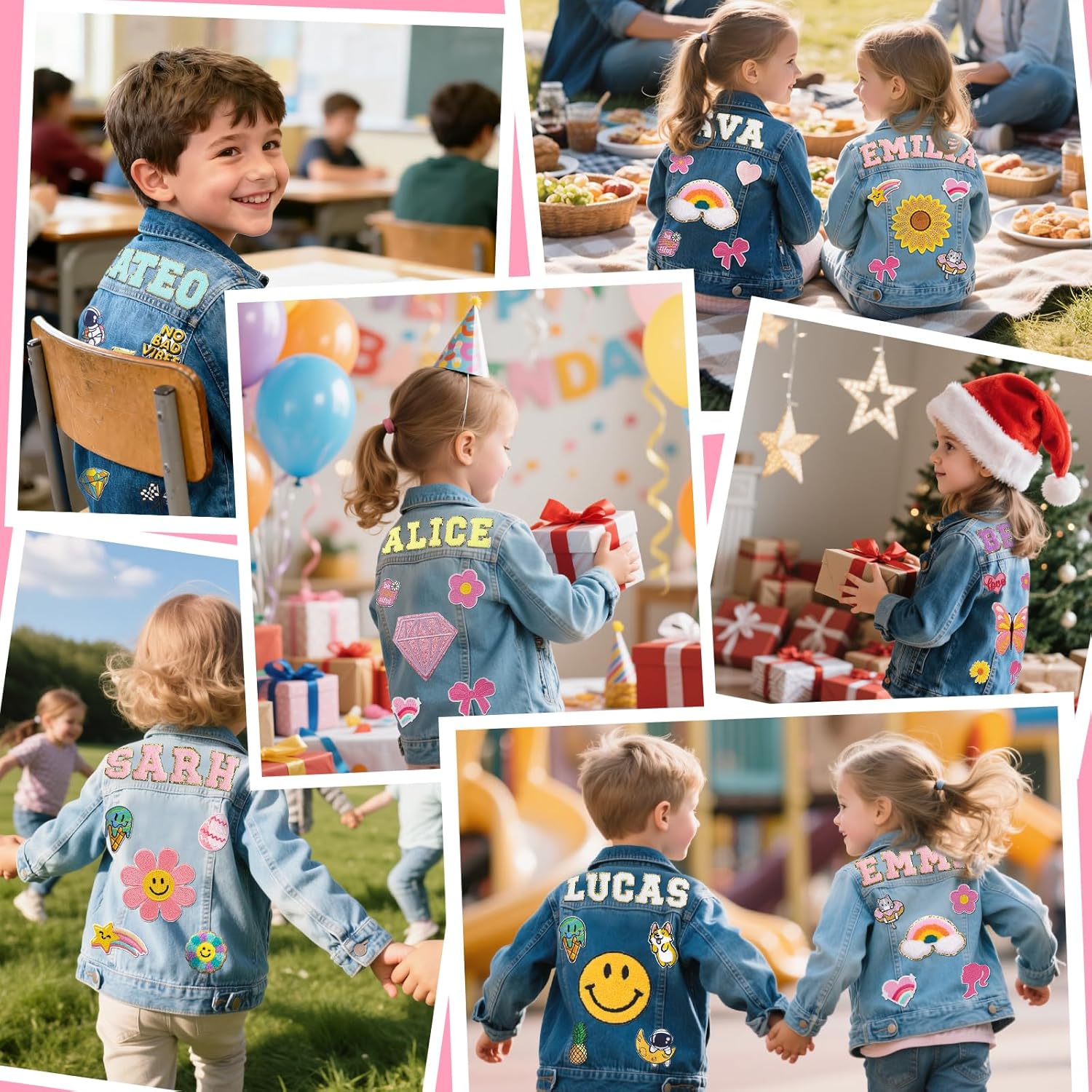 Personalized Kids Denim Jacket with Names, Custom Long Sleeve Jean Jacket for Girls Boys Toddler (1-8 Years) Clothes, Daily Outerwear Jacket, 1-8 Year Old Girl Boy Birthday Christmas Gifts - Image 4