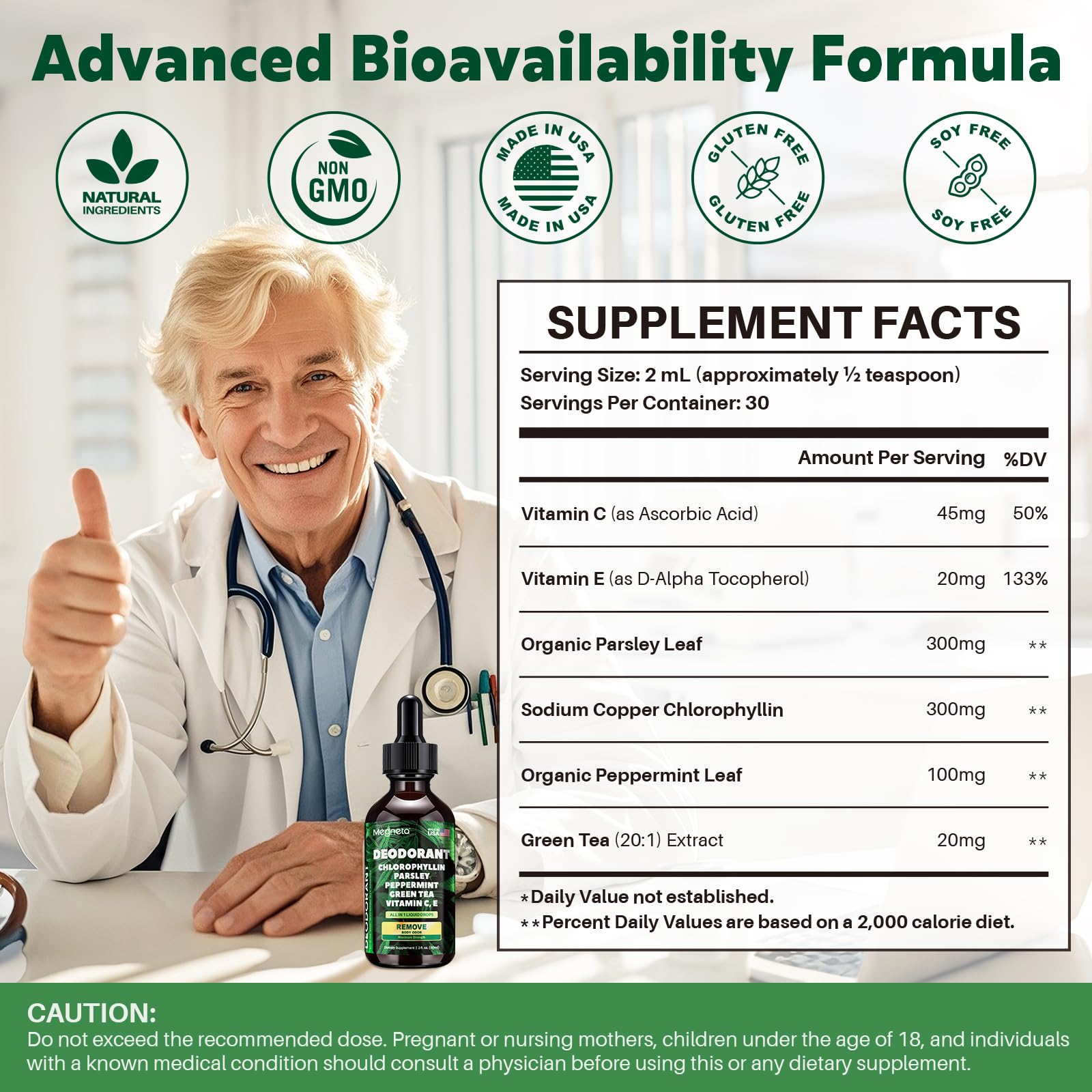 Chlorophyll Liquid Drops With Chlorophyllin, Parsley & Peppermint, 2 fl oz — Amazon image 5