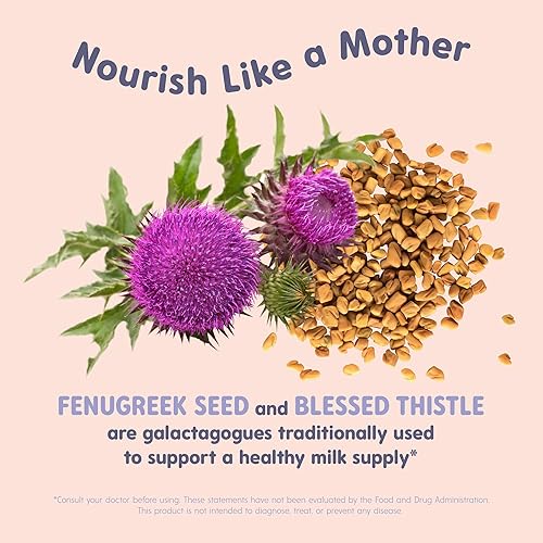 Vista 4 de OAT MAMA Suplemento orgánico para lactancia – Cápsulas de cardo bendito y fenogreco 'Slay Mama' - Mezcla de lactancia a base de hierbas, apoyo