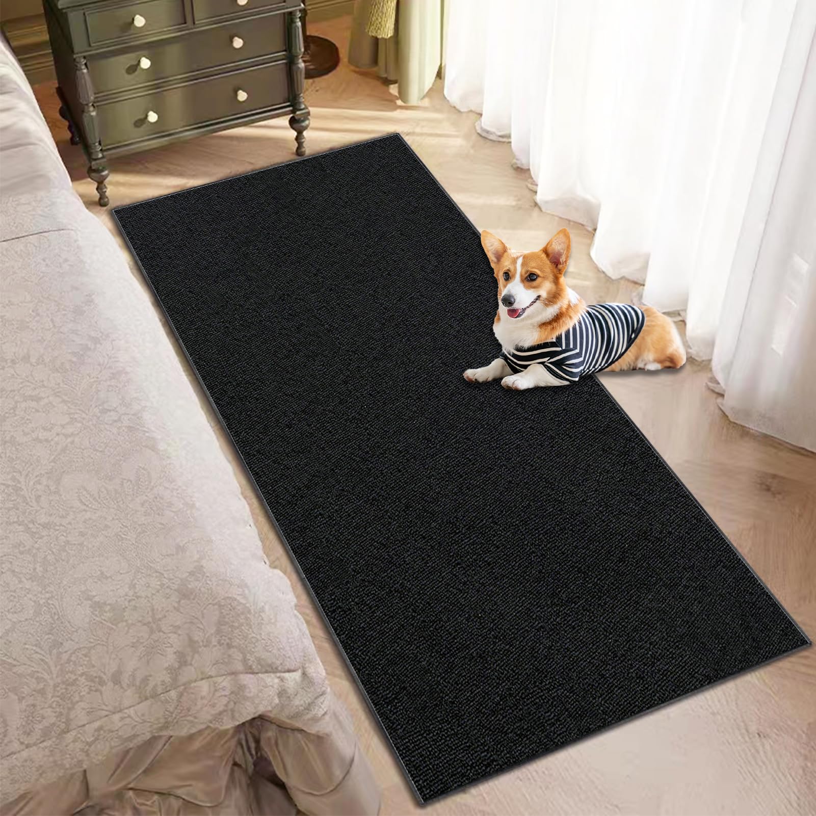 Tappeto Passatoia Corridoio Lungo Tappeti Cucina Lavabile Antiscivolo Moderna Tappeto per Cucina al Metro 70 x 150 cm Tappeti Runner Ingresso Ingresso per Ufficio Entrata Bagno Salotto Nero