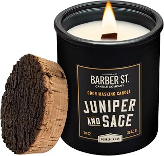 Zippo Barber Street Odor Masking Candle - Wooden Wick Juniper & Sage