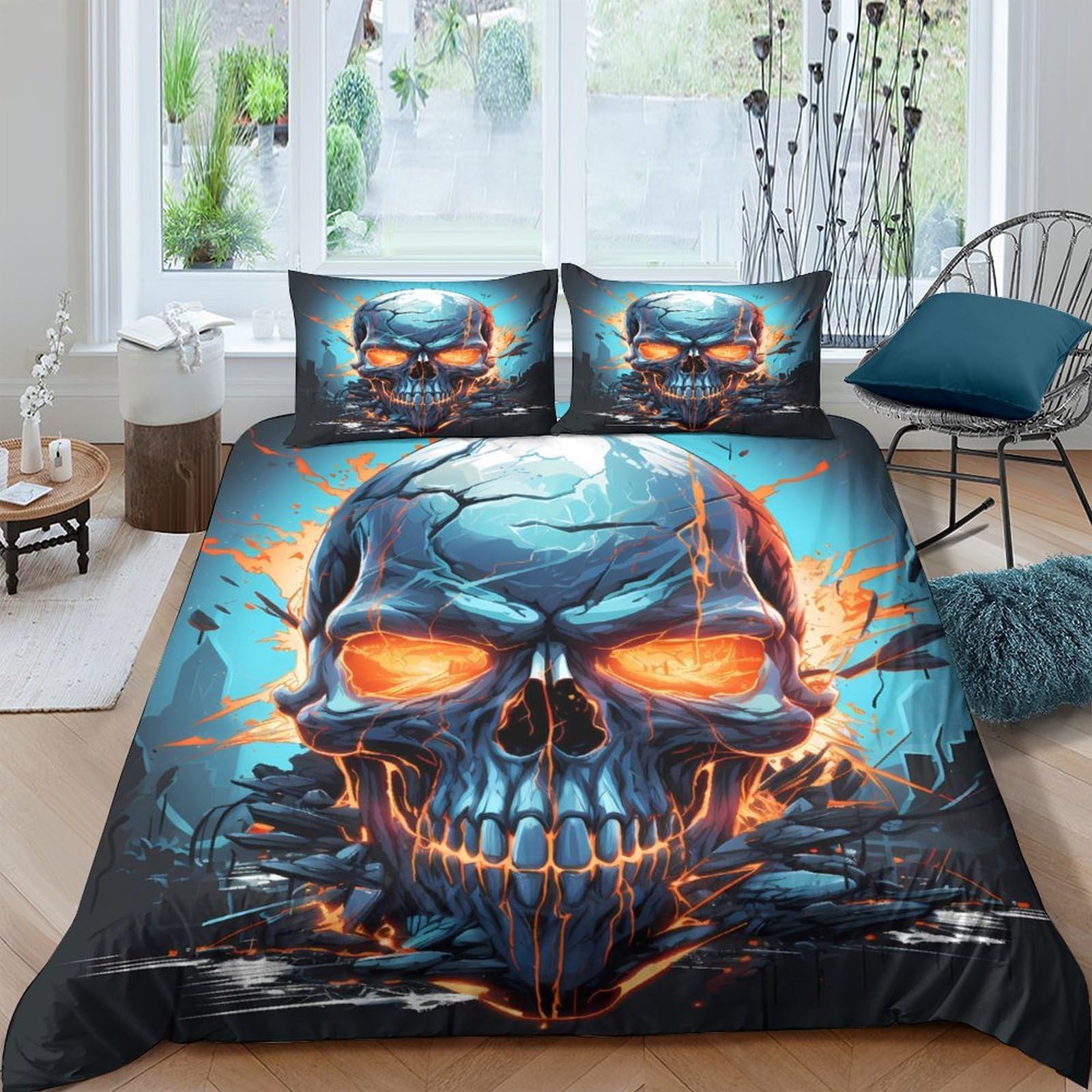 Parure de lit dark illustration pour chambre ado et enfants