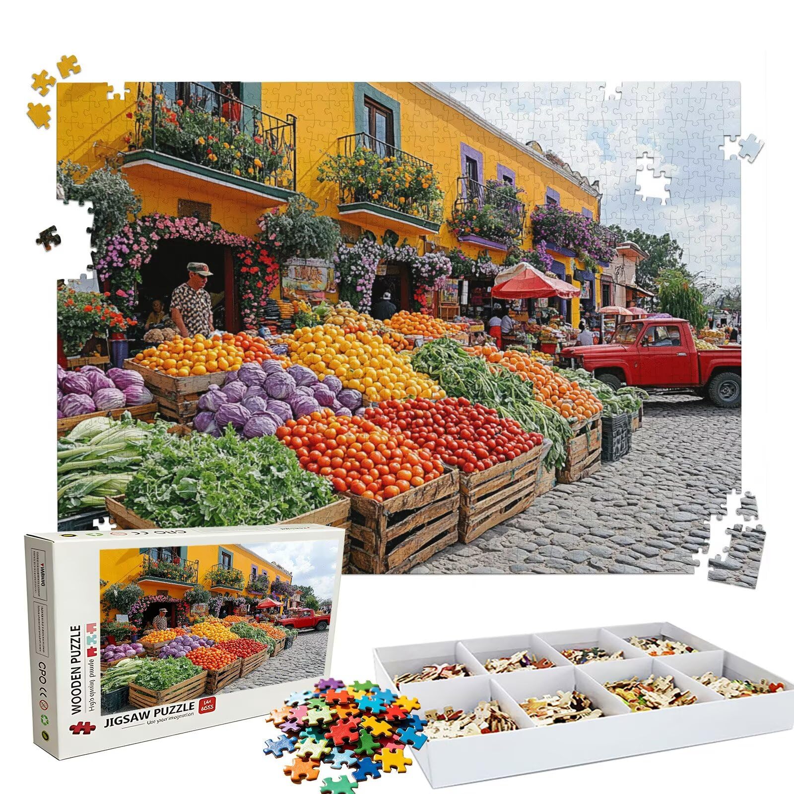 Puzzle 4000 Pezzi strada frutta, Puzzle 4000 Pièces Challenge Impossible, Puzzles 141.5x87.5 cm Taglia Grande Adulti, Giochi Educativo per Famiglie, Regalo Puzzles Classici, Decorazioni Casa W3H-997