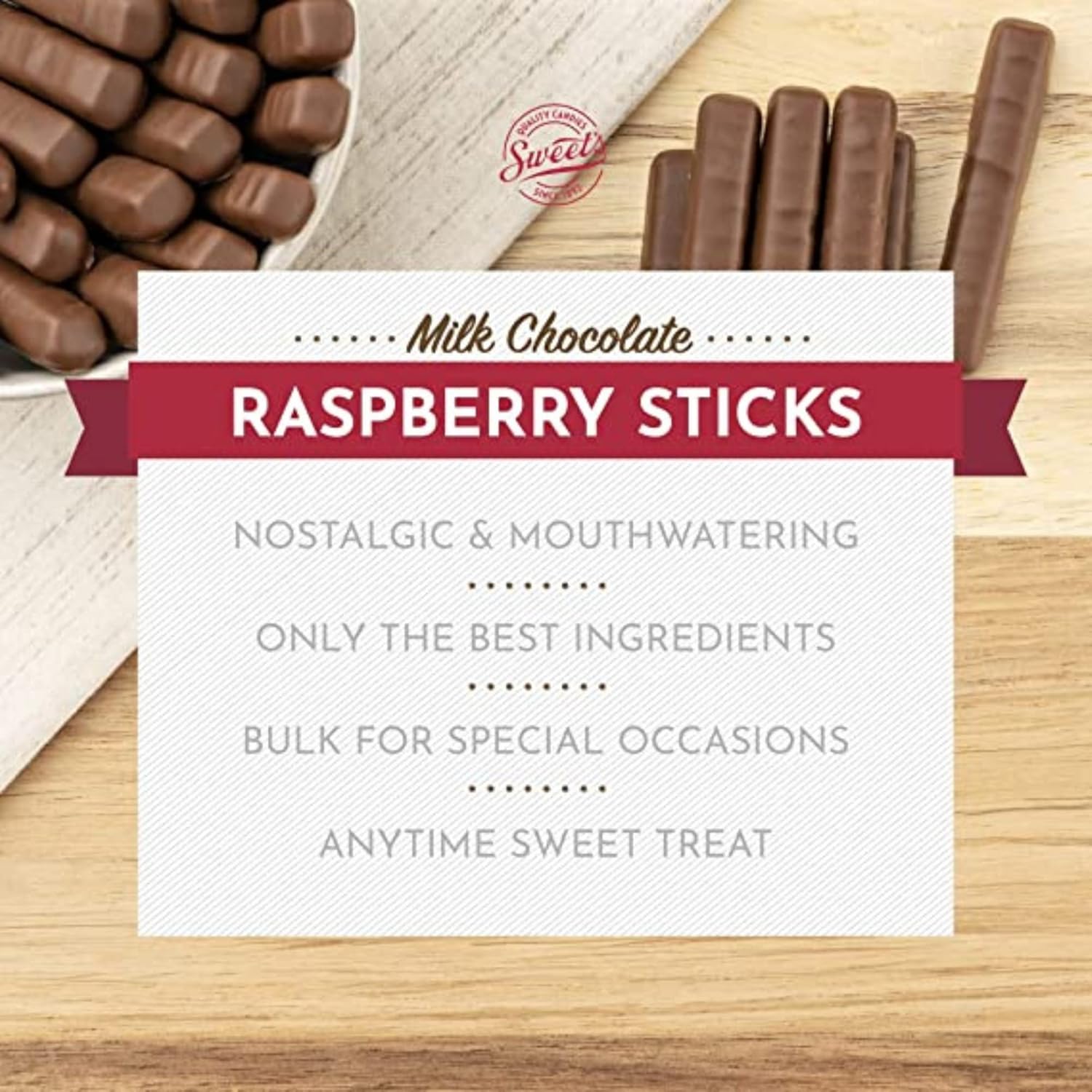 Raspberry Chocolate Sticks. Includes Two Boxes of Sweets Milk Sticks and a BELLATAVO Fridge Magnet! Approximately 70 Jelly Centers Covered in Chocolate! 2 Count
