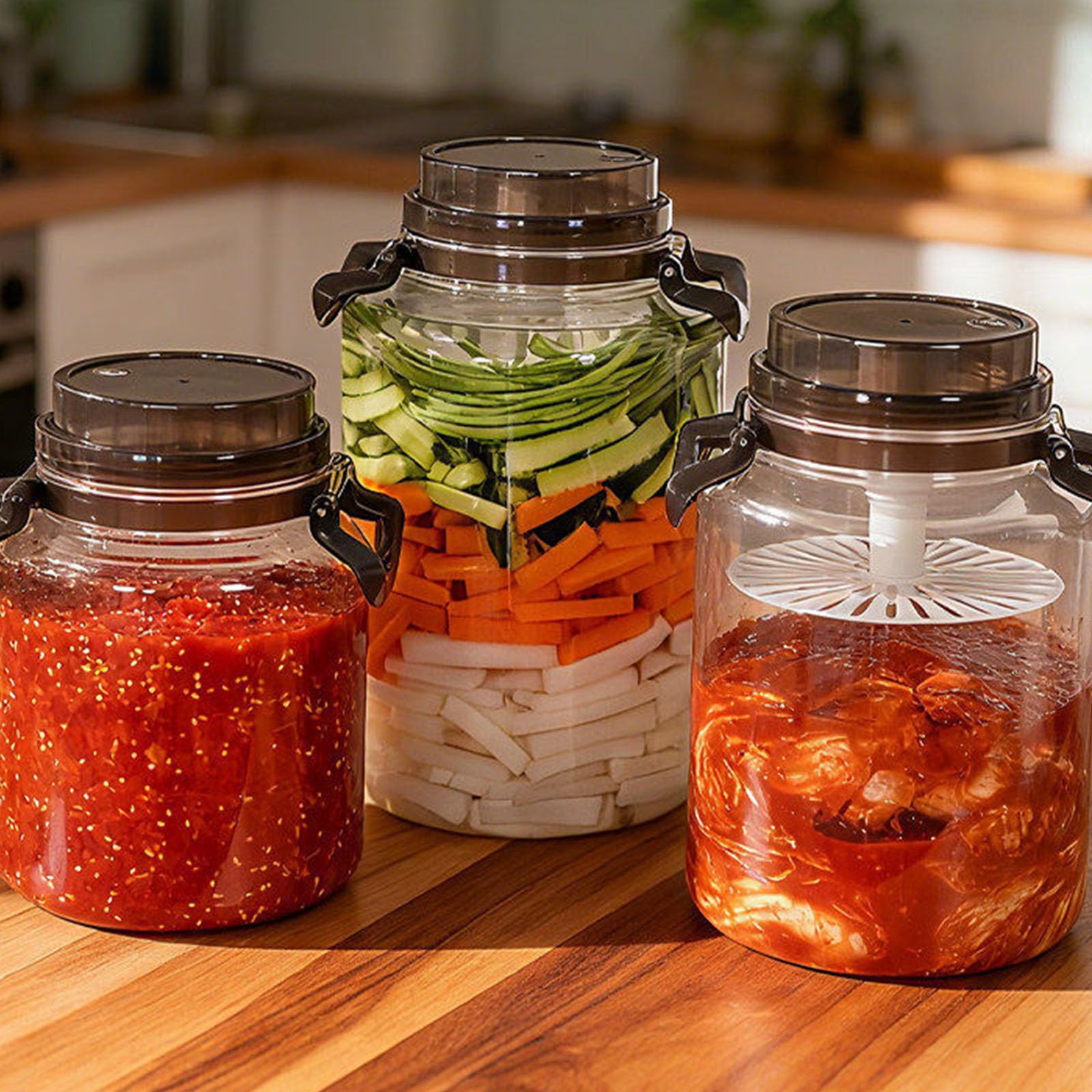 Contenitore da Cucina per Alimenti fermentati in salamoia e ingredienti secchi in Materiali plastici Contenitore per Conserve