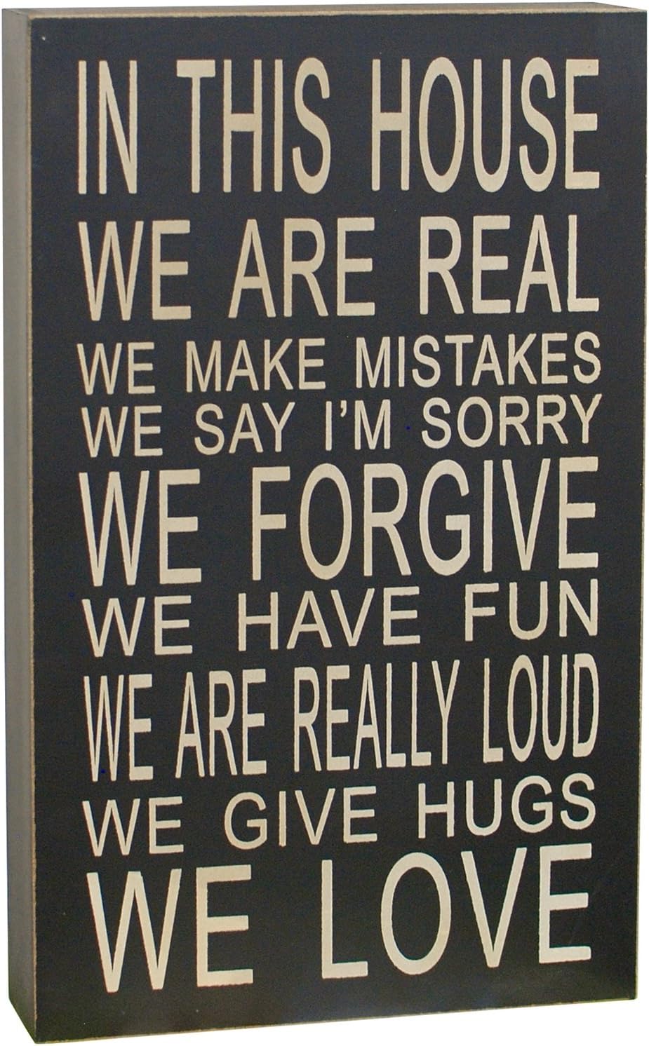 Decorative Box Sign 13"HX8"W, Tabletop Home Decor Hanging Wall Art Decor Wood Sign for Living Room Bedroom Kitchen In This House We Are Real