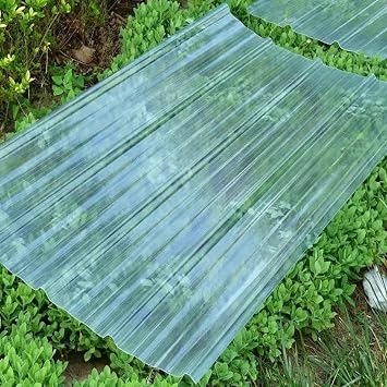 Clear Roof Sheet,1mm Corrugated Roofing Sheets,4/5/6/8/10/12/15/20 Pcs Plastic Roofing Panels,UV Protection Transparent Rainproof Board, for Garage Carport8pcs,35x39in