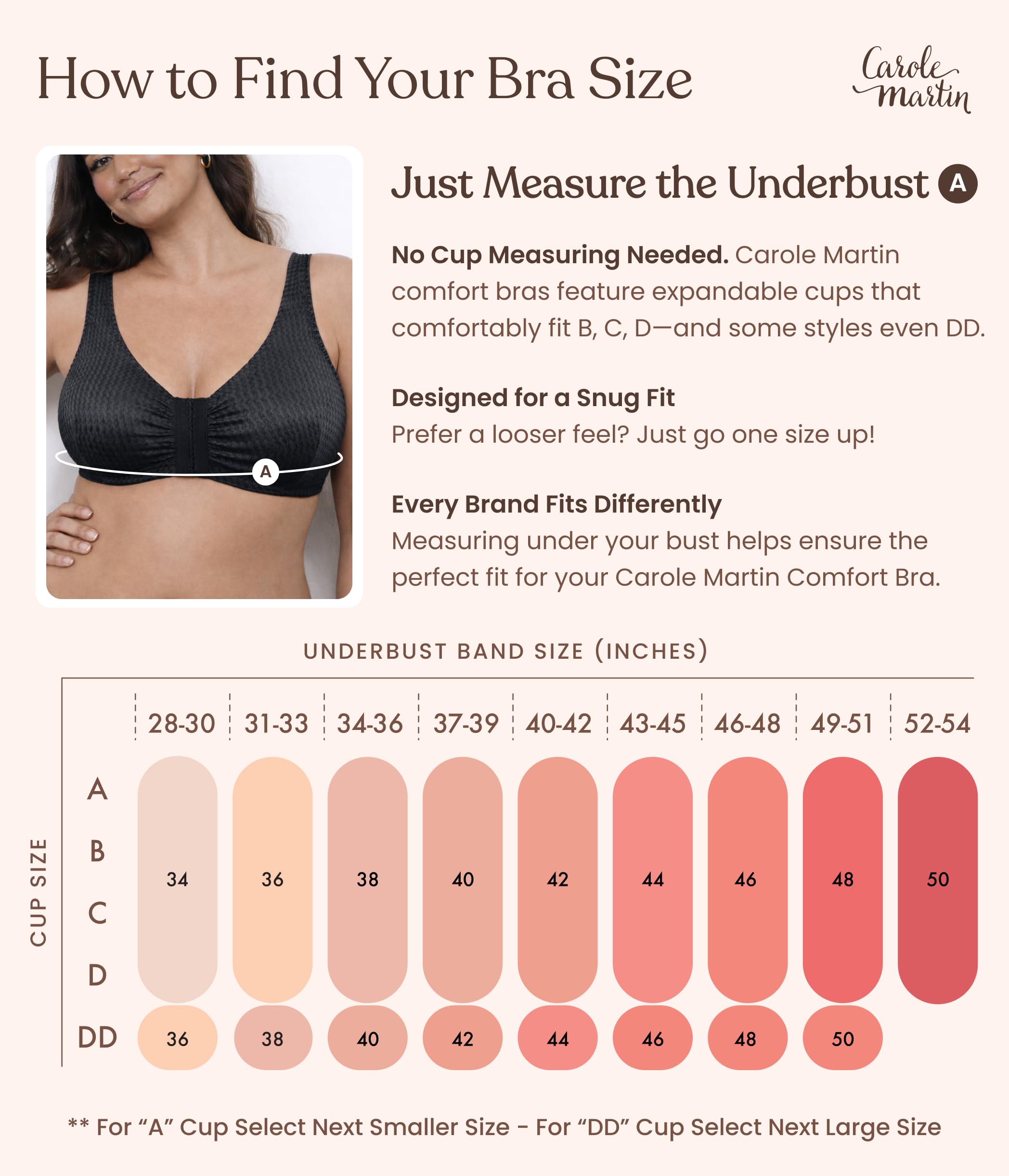 Carole Martin Full-Freedom Comfort Bra Wireless Front Closure Style 7218 - 2