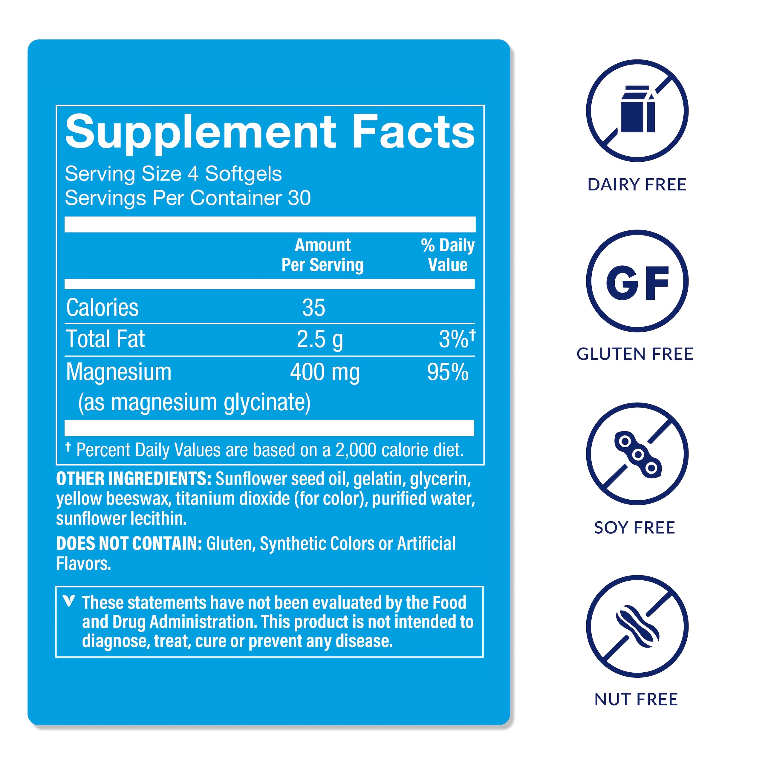 The Vitamin Shoppe Brand Magnesium Glycinate 400 mg, 120 Softgels — Amazon image 2
