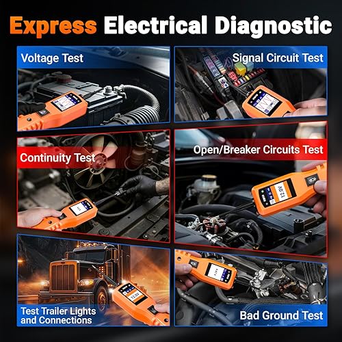 Vista 6 de KZYEE KM10 Kit de Sonda de Circuito de Potencia, Probador de Circuito Automotriz 12V 24V, Multímetro Digital, Buscador de Cortocircuitos, Probador