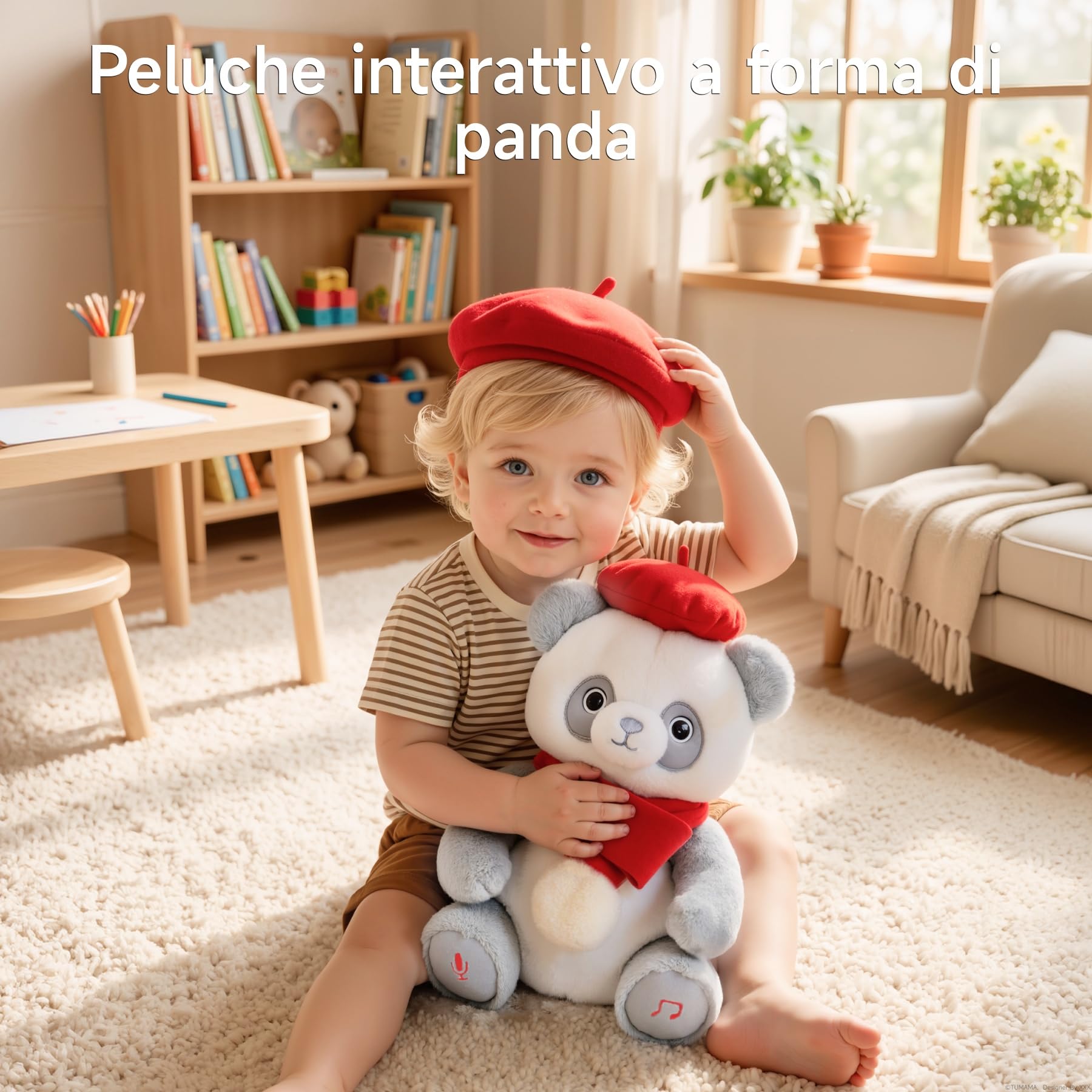 Panda Peluche Interattivo Giocattolo Elettronico Musica Suoni