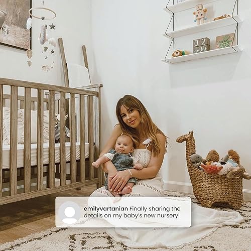 Miniatura 6 de Simmons Monterey - Mini cuna con colchón para niños, certificado Greenguard Gold, color blanco rústico