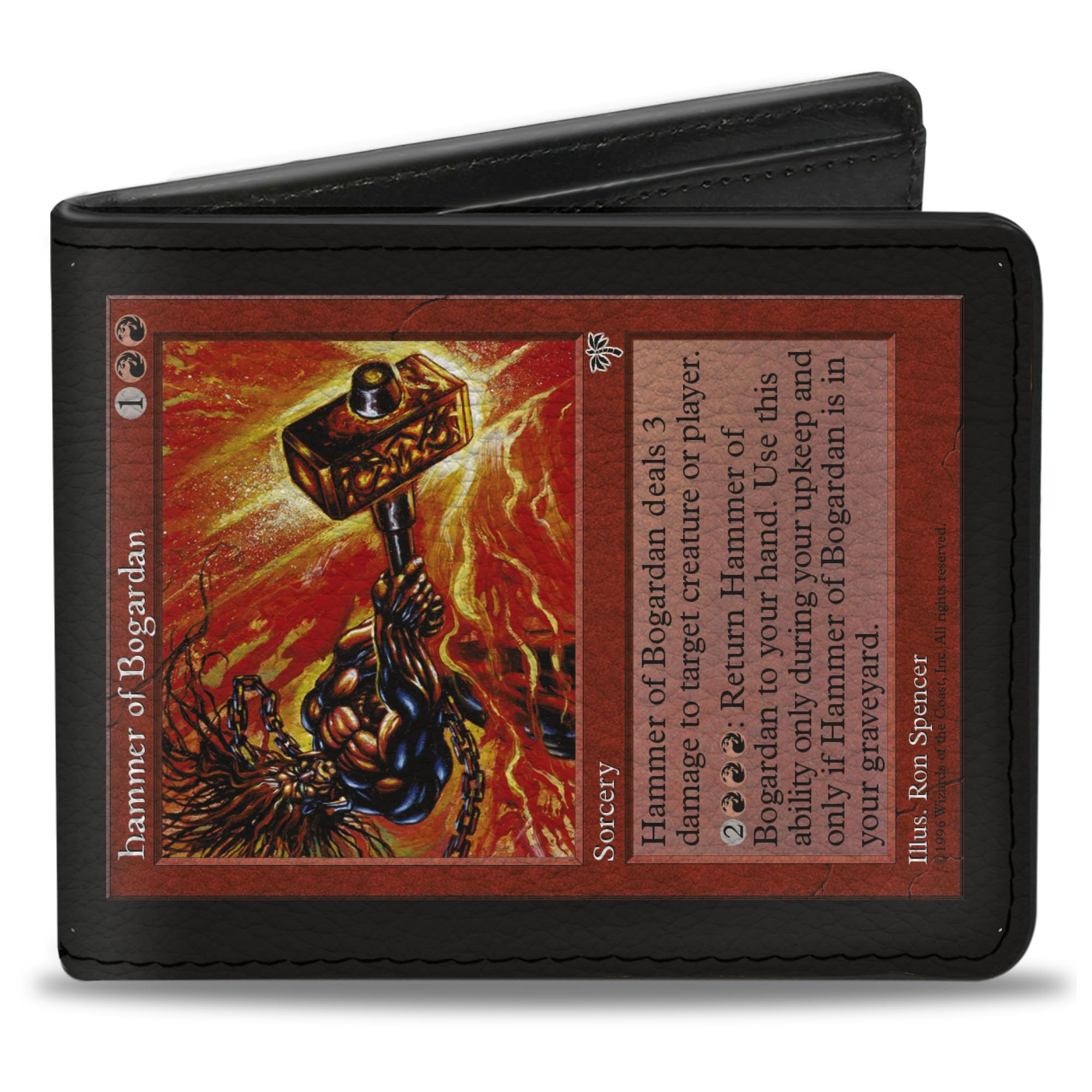 Buckle-DownWizards of the Coast Wallet, Bifold, Magic the Gathering Hammer of Bogardan Deckmaster Replica Color, Vegan Leather