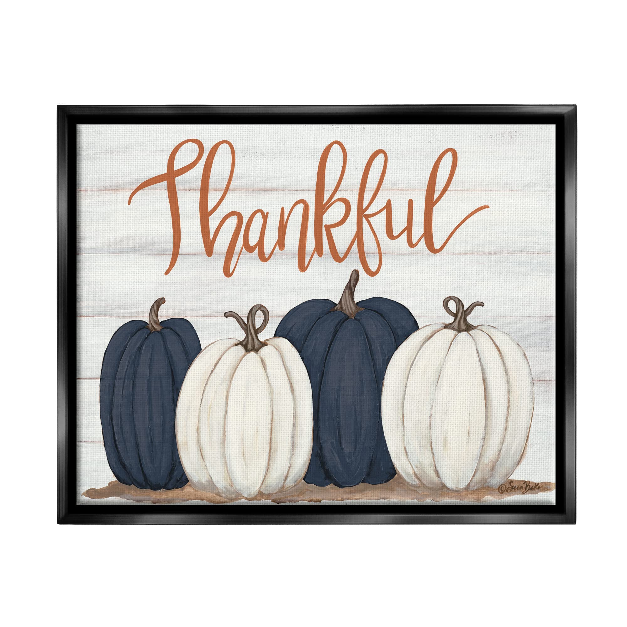 Stupell Industries Autumn Farm Pumpkin Harvest with Thankful Phrase, Design by Sarah Baker