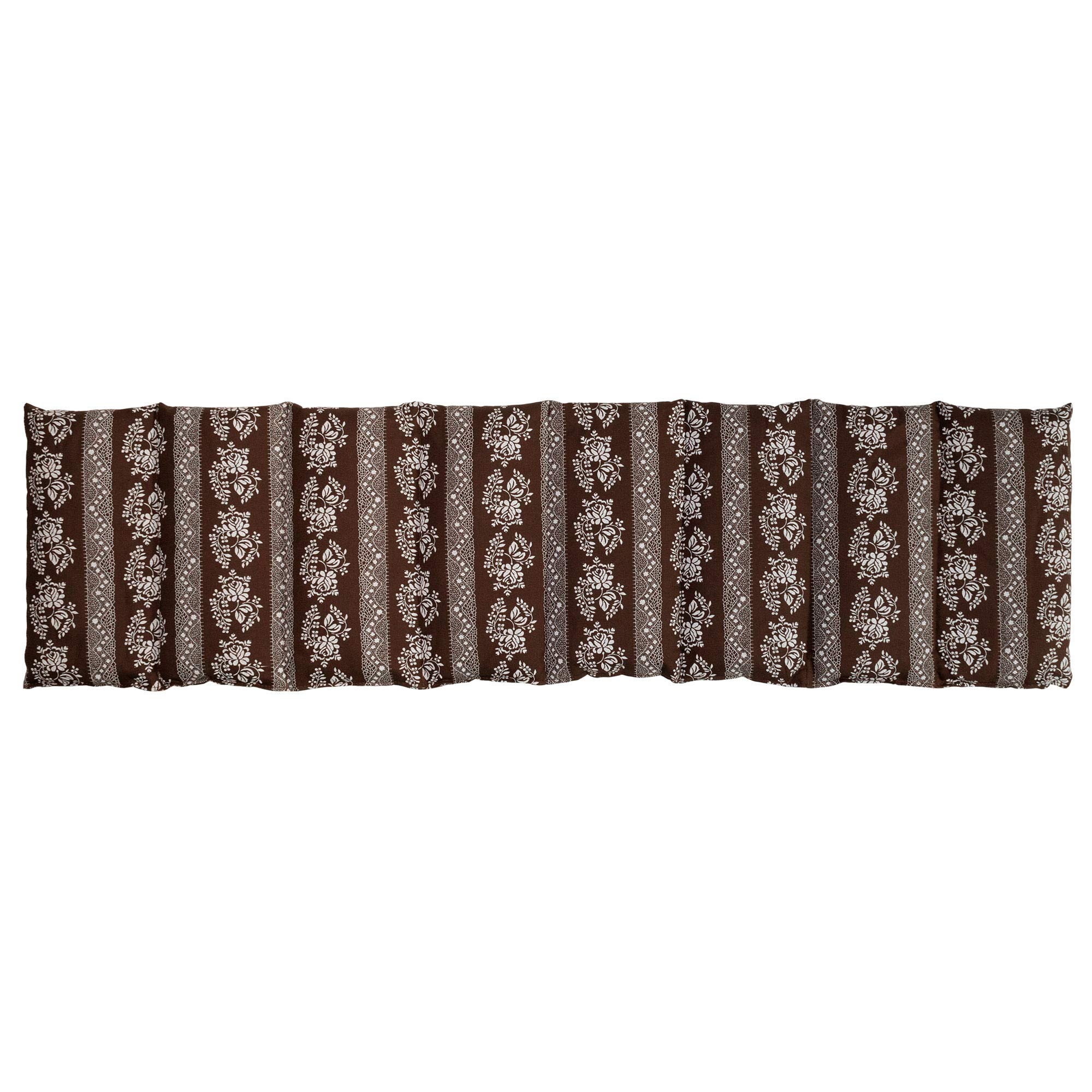 Saco térmico compartimentado en 8 con pepitas de uva 75x20cm | moreno con flores | Almohada térmica para microondas | Calor y frío | Cojín térmico con semillas