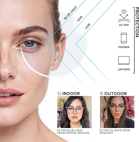 Miniatura 4 de GUDVUE Blue Light Glasses For Woman, Computer ReadingGamingPhones Glasses, Anti GlareUV400Eye Strain