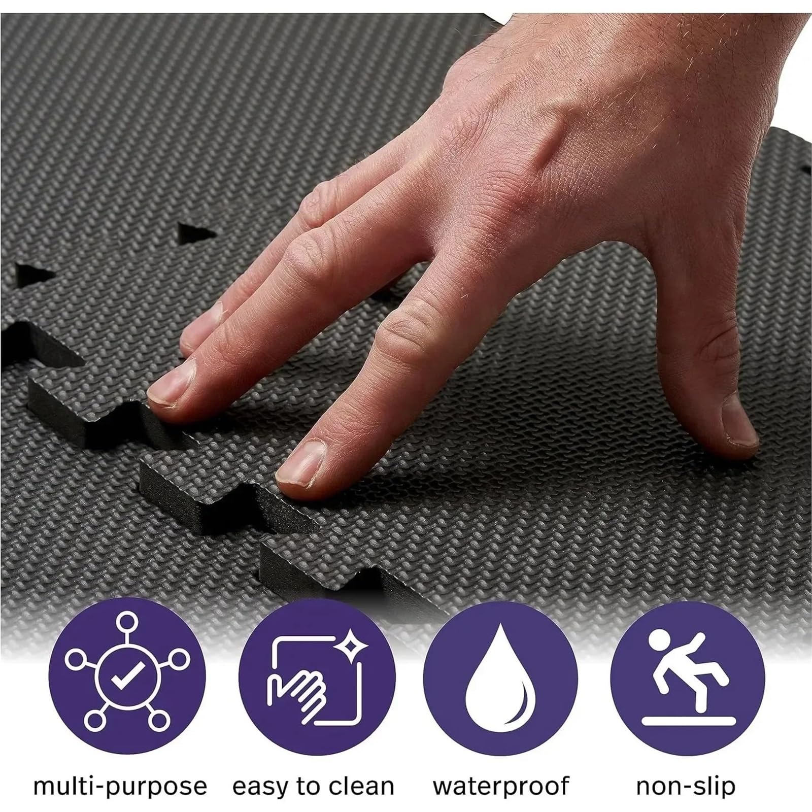 Tappeto Da Fitness A Puzzle Tappetini con cuciture da 18 pezzi, piastrelle morbide e antiscivolo for il fitness domestico