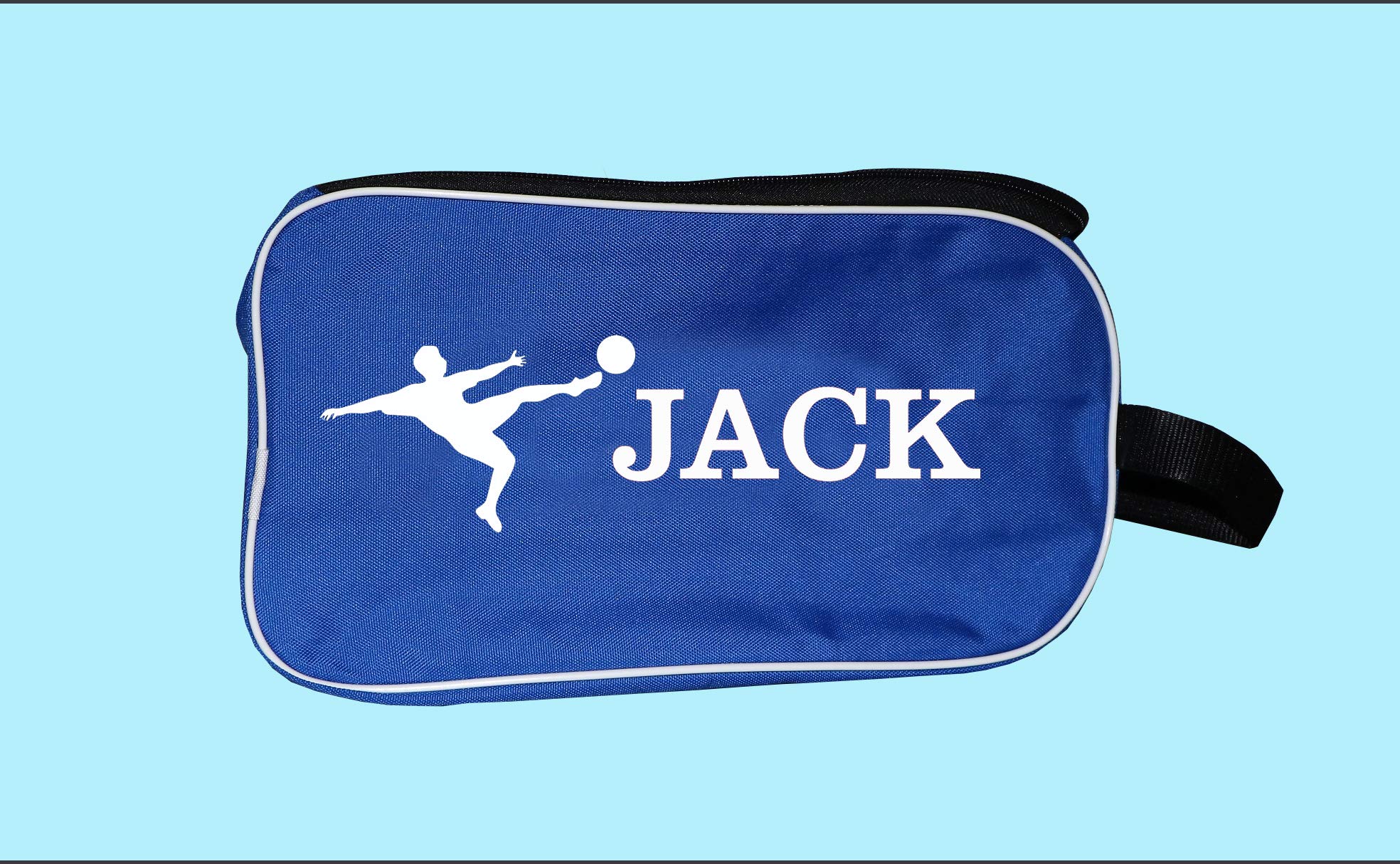 PROSTYLE SPORTS Personalised Football Boot Bag, Shoes bag (Blue) (Football Player with Name)