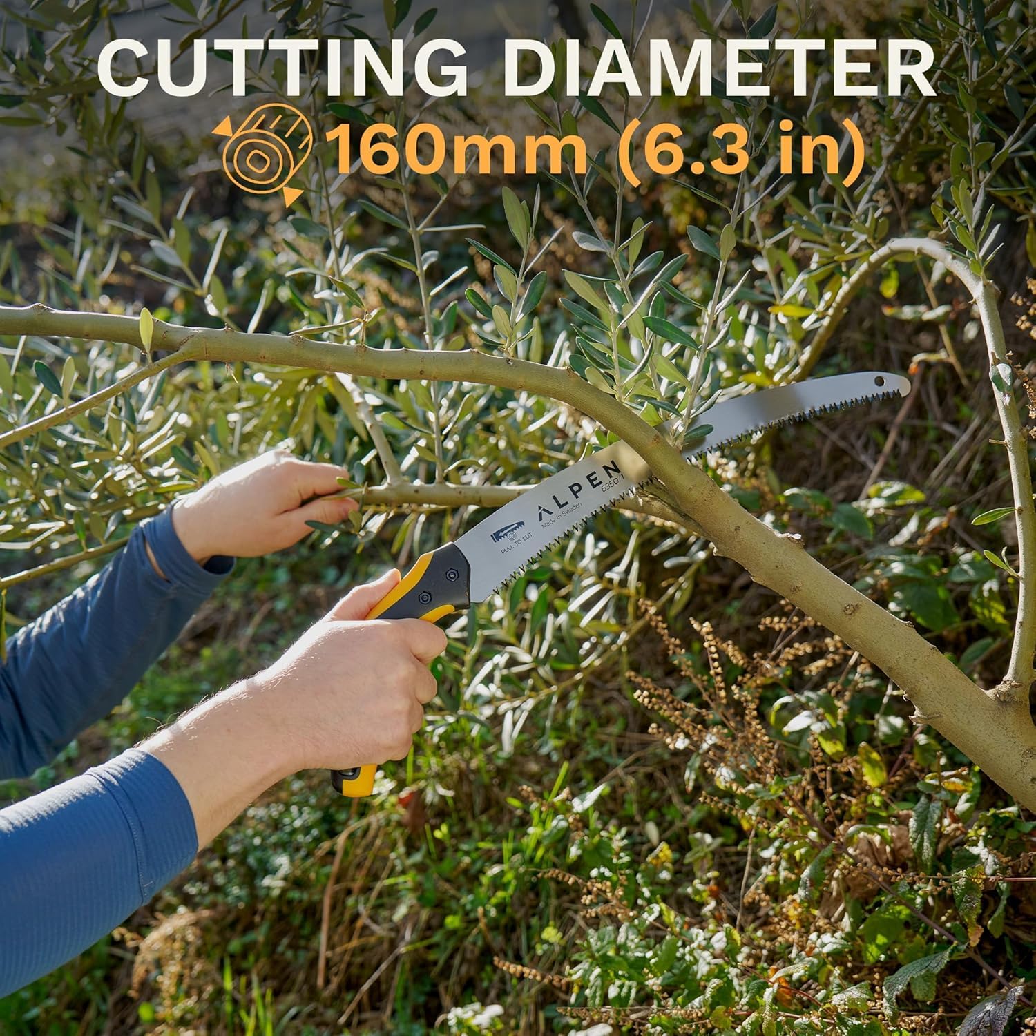 Alpen Bernina 6350 Fixed Curved 330mm Blade Saw with Belt Clip Holster cuts 160mm Hardened Teeth Made in Sweden Pruning Work Vineyards Landscaping Gardening Replacement Blade BERNINA6350/1 - Image 3